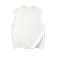 thumbnail image 1 of IYTR Mens T-Shirts Crewneck Tank Tops Solid Color Summer Fashion Suede Loose Tank Tops Pullover Sleeveless T Shirts Comfy Tshirt White L, 1 of 2