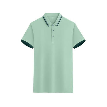 IYTR Mens T Shirts Summer Button Up Turndown Collar Casual Patchwork Comfy Fashion Short Sleeve T Shirts Loose Comfortable Daily Work Shirts Green XXXXL