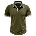 thumbnail image 1 of IYTR Mens T Shirts Summer Fitness Sport Daily Shirts Solid Color Comfy Casual Fashion Turndown Collar Short Sleeve T Shirts Green L, 1 of 6
