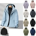 thumbnail image 1 of IYTR Mens Three-in-one Winter Warm Hooded Coat Solid Color Long Sleeve Zipper Hooded Neck Jacket Plus Size Loose Thickened Warm Jackets with Pockets Light Blue XL, 1 of 7