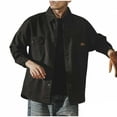 thumbnail image 1 of IYTR Mens Vintage Cargo Lapel Collar Shirt Casual Long Sleeve Button Blouse Lightweight Trendy Shirts with Pockets (Black,XXL), 1 of 4