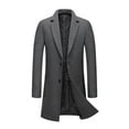 thumbnail image 1 of IYTR Mens Winter Jacket Button-up Turndown Collar Solid Color Long Sleeve Jacket Fashion Lined Thickened Coat Jacket with Pocket Gray L, 1 of 5