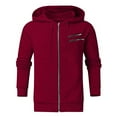 thumbnail image 1 of IYTR Mens Winter Jacket Fashion Utility Sweatshirt Tops Coat with Pocket Solid Color Long Sleeve Jacket Zipper Hooded Neck Watermelon Red S, 1 of 4