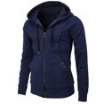 thumbnail image 1 of IYTR Mens Winter Jacket Leisure Sweater Fleece Cardigan Hooded Jackets with Pocket Solid Color Long Sleeve Jacket Zipper Hooded Neck Navy XXXL, 1 of 6