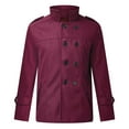 thumbnail image 1 of IYTR Mens Winter Jacket Long Sleeve Jacket Button Up Lapel Solid Color Leisure Single Breasted Coat with Pocket Red XL, 1 of 6