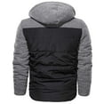thumbnail image 1 of IYTR Mens Winter Jacket Solid Color Long Sleeve Jacket Zipper Hooded Neck Loose Hooded Outwear Coat with Pocket Black L, 1 of 2