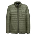 thumbnail image 1 of IYTR Mens Winter Jacket Solid Color Long Sleeve Zipper Stand Collar Jacket Plus Size -padded Jacket Coats with Pockets Army Green XXXXL, 1 of 3