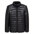 thumbnail image 1 of IYTR Mens Winter Jacket Solid Color Long Sleeve Zipper Stand Collar Jacket Plus Size -padded Jacket Coats with Pockets Black L, 1 of 3