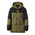 thumbnail image 1 of IYTR Mens Winter Jacket Windproof Parka Jackets Hooded Down Coat Long Sleeve Plus Size Padded Jacket Warm Winter Coats (Green,XXXL), 1 of 9