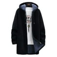 thumbnail image 1 of IYTR Mens Winter Jacket Zipper Hooded Neck Solid Color Leisure Hooded Jacket Coat with Pocket Long Sleeve Jacket Black L, 1 of 3