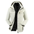 thumbnail image 1 of IYTR Mens Winter Jacket Zipper Hooded Neck Solid Color Outdoor Sports Warm Jacket with Pocket Long Sleeve Jacket White XXXL, 1 of 6