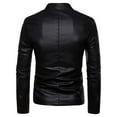thumbnail image 1 of IYTR Mens Winter Jackets Long Sleeve Jacket Warm Liner Leather Outwear Coat with Pocket Solid Color Zipper Turndown Collar Black XXXL, 1 of 2