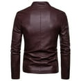 thumbnail image 1 of IYTR Mens Winter Jackets Long Sleeve Jacket Warm Liner Leather Outwear Coat with Pocket Solid Color Zipper Turndown Collar Coffee XL, 1 of 2
