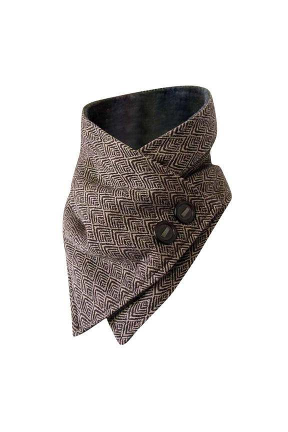 Mens Winter Warm Scarf Fashion Solid Color Button Soft Wrap Casual Warm Scarves Shawls Scarf