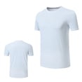 thumbnail image 1 of IYTR Mens Workout Shirts Summer Fashion Solid Color Casual Pullover Round Neck Tee Shirts Short Sleeve T Shirts Comfy Running Fitness Athletic Shirts White M, 1 of 6