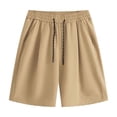 thumbnail image 1 of IYTR Mens Workout Shorts Loose Straight Shorts Summer Solid Color Fashion Athletic Shorts Drawstring Elastic Waist Shorts Khaki XXL, 1 of 3