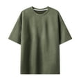 thumbnail image 1 of IYTR Mens Workout T Shirts Summer Solid Color Fashion Pullovers Round Neck T-shirts Short Sleeve T Shirts Relaxed Outdoor Athletic Shirts Army Green XXL, 1 of 2