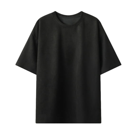 IYTR Mens Workout T Shirts Summer Solid Color Fashion Pullovers Round Neck T-shirts Short Sleeve T Shirts Relaxed Outdoor Athletic Shirts Black XXL