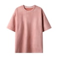 thumbnail image 1 of IYTR Mens Workout T Shirts Summer Solid Color Fashion Pullovers Round Neck T-shirts Short Sleeve T Shirts Relaxed Outdoor Athletic Shirts Pink XL, 1 of 3
