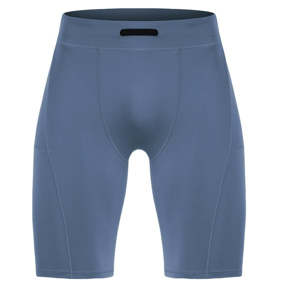 IYTR Mens Yoga Shorts Summer Solid Color Elastic Waist Shorts Comfy Lightweight Athletic Shorts Slim Straight Shorts Mist Blue XL