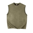 thumbnail image 1 of IYTR Shirts for Men Suede Loose Tank Tops Pullover Sleeveless T Shirts Comfy Crewneck Tank Tops Solid Color Summer Fashion Blouses Army Green XXXL, 1 of 2