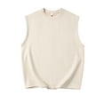 thumbnail image 1 of IYTR Shirts for Men Suede Loose Tank Tops Pullover Sleeveless T Shirts Comfy Crewneck Tank Tops Solid Color Summer Fashion Blouses Khaki XXL, 1 of 2