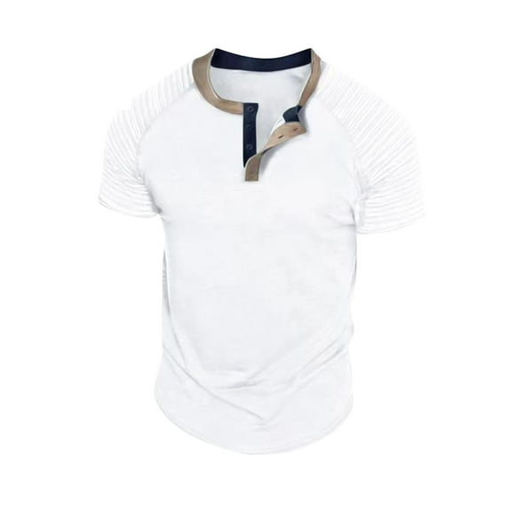 IYTR Short Sleeve Shirts for Men T Shirt Comfy Summer Fashion Solid Color Crewneck Casual Sports Bottom Shirt T-shirt Top Blouses White XXXL