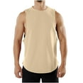thumbnail image 1 of IYTR Summer Sleeveless Vest For Men Casual Comfy Summer Solid Color Sleeveless T Shirts Round Neck Lightweight Athletic Fitness Tank Tops Khaki XXXL, 1 of 5