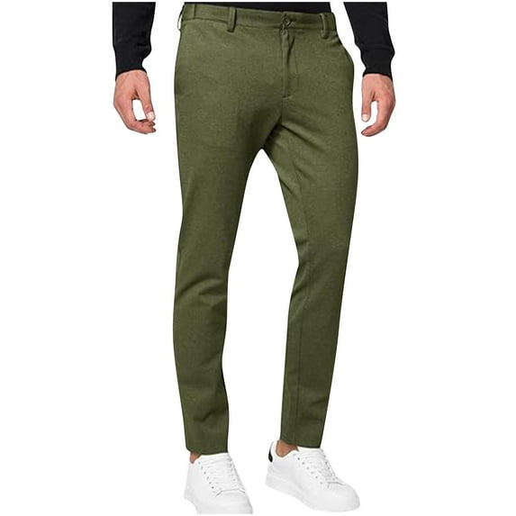 IYTR Sweatpants for Men Zipper Button Sport Pants Comfy Baggy Pants Hiking Solid Color Sweatpants Casual Fashion Trousers (Army Green,L)