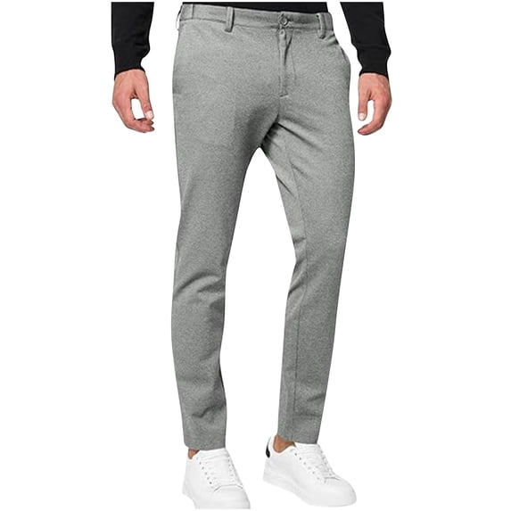 IYTR Sweatpants for Men Zipper Button Sport Pants Comfy Baggy Pants Hiking Solid Color Sweatpants Casual Fashion Trousers (Gray,S)