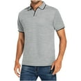 thumbnail image 1 of IYTR T-Shirts for Men Casual Lapel Short Sleeve T Shirts Summer Fashion Solid Color Slim Comfy Shirts Blouses Gray L, 1 of 6