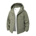 thumbnail image 1 of IYTR Windbreaker Jackets for Men Outdoor Rain Jacket Long Sleeve Hooded Windproof Coats Hiking Outerwear (Army Green,M), 1 of 5