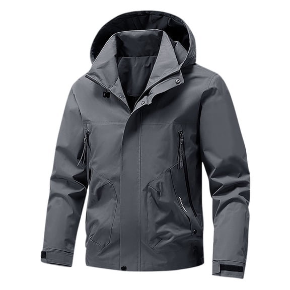 IYTR Windbreaker Jackets for Men Spring Fall Hiking Coats Lightweight Zipper Jackets Fashion Windbreaker Outerwear (Gray,XXL)