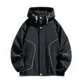 thumbnail image 1 of IYTR Windbreaker Jackets for Men Thin Sports Coat Casual Hooded Zip Up Jacket Long Sleeve Outdoor Rain Coats (Black,XXXL), 1 of 9