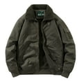 thumbnail image 1 of IYTR Winter Coats for Men Cargo Zip Up Jacket Long Sleeve Casual Warm Coat Fashion Windbreaker Clothing (Army Green,L), 1 of 9