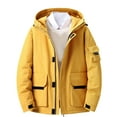 thumbnail image 1 of IYTR Winter Coats for Men Long Sleeve Hooded Fall Winter Thermal Coats Insulated Warm Winter Jackets (Yellow,L), 1 of 5