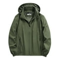 thumbnail image 1 of IYTR Winter Coats for Men Windproof Hooded Long Sleeve Coats Casual Solid Color Winter Warm Jackets Outerwear (Army Green,L), 1 of 8