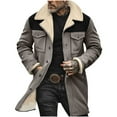 thumbnail image 1 of IYTR Winter Jackets for Men Long Trench Coat Western Vintage Warm Jackets Long Sleeve Zip Up Jacket Casual Fashion Thermal Outwear (Gray,M), 1 of 6