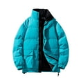 thumbnail image 1 of IYTR Winter Jackets for Men Thicken Warm Solid Jacket Long Sleeve Zipper Stand Collar Padded Coats Outwear (Sky Blue,L), 1 of 7