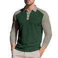 thumbnail image 1 of IYTR Work Out Shirts Mens Casual Slim Fit Collared T-Shirts Fashion Raglan Long Sleeve Jersey Baseball T Shirt (Green,XXL), 1 of 9