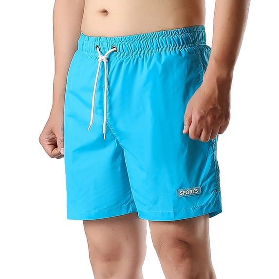 IYTR Workout Shorts Men Summer Casual Shorts Elastic Waist Drawstring Thin Swimming Sports Shorts with Pockets Lightweight Solid Color Shorts Sky Blue XXXL
