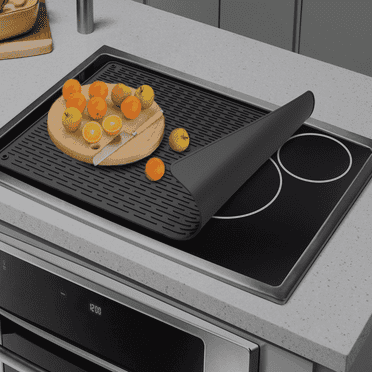 IYYI Stove Top Cover for Electric Stove, Glass Cooktop Protector, Silicone Stove Mat, Dish Drying Mat, 28x20 Inches