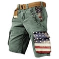 thumbnail image 1 of IYYVV 250 Anniversary USA Shorts for Men Cargo Shorts American Flag Patriotic 4th of July Short Independence Day Slacks Army Green XL, 1 of 3
