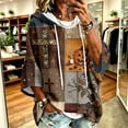 thumbnail image 1 of IYYVV 3/4 Sleeve Halloween Hoodies For Women Drawstring Ghost Pumpkin Batwing Sleeve Wearable Blanket Spooky Season Fall Sweatshirts Brown L, 1 of 5