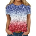 thumbnail image 1 of IYYVV 4Th Of July Shirt Women Casual Summer Crop Tops For Women Trendy Flowy Casual O Neck July 4Th Independence Day T Shirts Short Sleeve Tunics Spring Gym Clothes Woman Red M, 1 of 1