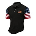 thumbnail image 1 of IYYVV 4th of July Usa Shirt Men Short Sleeve Button Polo Shirt America Flag Graphic Tops 2026 Black M, 1 of 3