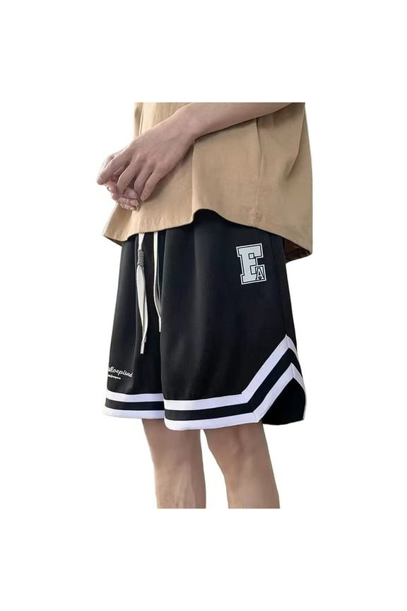 Athletic Gym Mens Shorts - Workout Quick Dry Basketball Shorts with Pockets for Running Casual Activewear Black 6XL