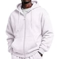 thumbnail image 1 of IYYVV Full Zip Hoodies for Men Oversized Hooded Sweat Shirt Open Front Cardigan,Zipper Jackets, Oversize, Warm White 3XL, 1 of 8
