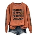 thumbnail image 1 of IYYVV Game Day Sweatshirt Women Football Shirts Rugby Graphic Crewneck Pullover Plus Size Funny Tops Baseball Season Long Sleeve Shirt EB33-Orange XL, 1 of 4