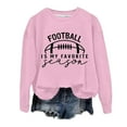 thumbnail image 1 of IYYVV Game Day Sweatshirt Women Football Shirts Rugby Graphic Crewneck Pullover Plus Size Funny Tops Baseball Season Long Sleeve Shirt EB42-Pink 2XL, 1 of 4